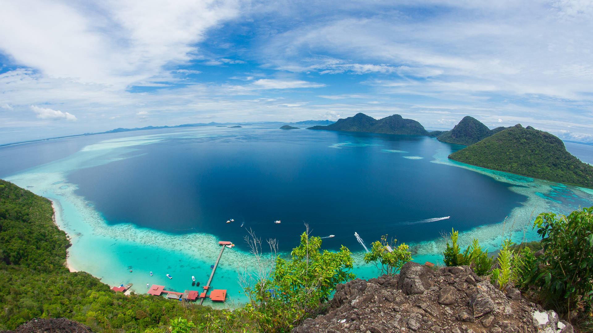 Semporna bay viewed from a hilltop